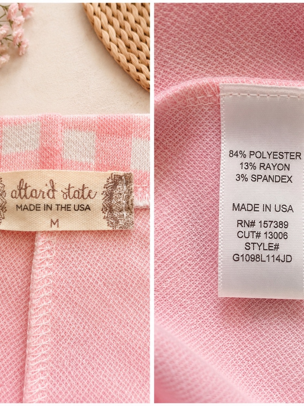 Altar’d State Pink Gingham Ruched Mini Skirt Side Slit Size M - Picture 3 of 3